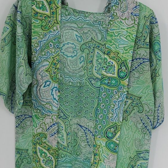 Palm Beach Girl, silk shift‎ dress with tie. Size small. Beautiful green colors. - Picture 5 of 7